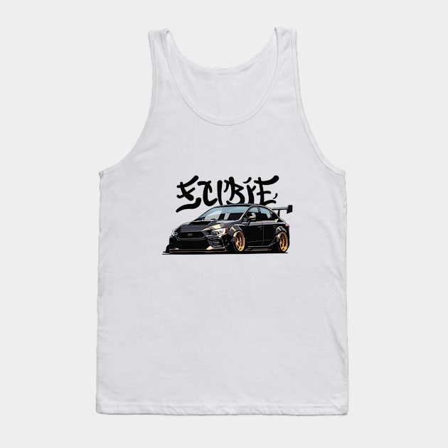 Impreza WRX Car Art - Subaru STI Widebody Modified JDM Car Tank Top by JDM-Rey